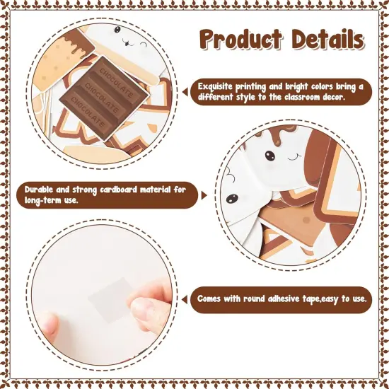 143Pcs Marshmallow S'More Classroom Bulletin Board Decorations Set {3}