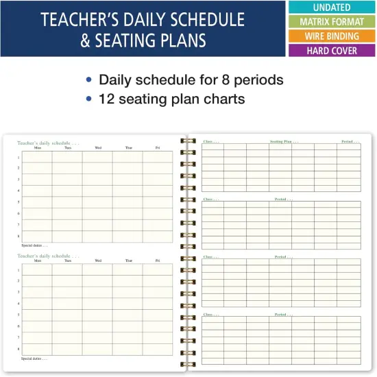 8 Period Teacher Lesson Planner (Teal Floral) {5}