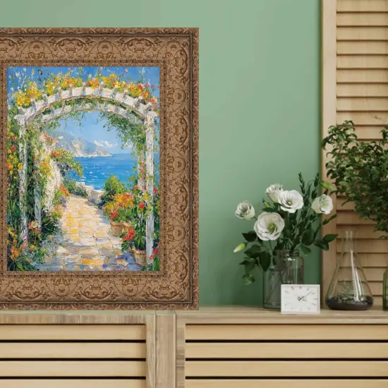 Wide Dark Gold Ornate Vine Picture Frame 24x24 frame {5}