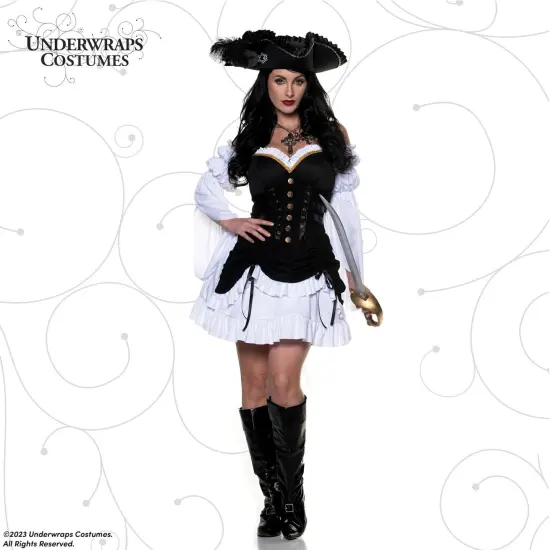 UNDERWRAPS Sexy Womens Pirate Costume - Buccaneer Dress Pirate Halloween Costumes Women (Womens Medium (8-10) {2}