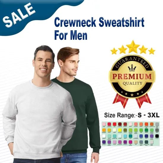 Crewneck Sweatshirt For Men | RADYAN&reg; Black {2}