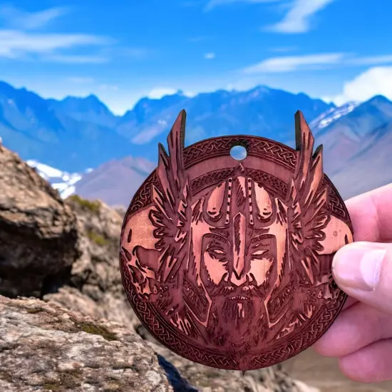 Nordic Viking - Raw Cedar Ornament {6}