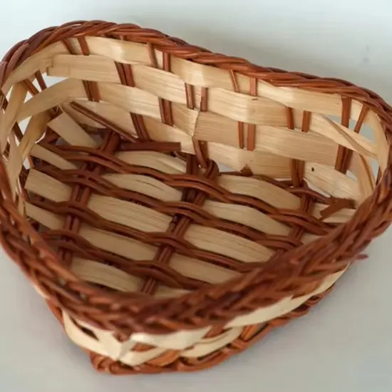 Two-Tone Bamboo Heart Baskets 10.25" x 9" x 3.125" {2}