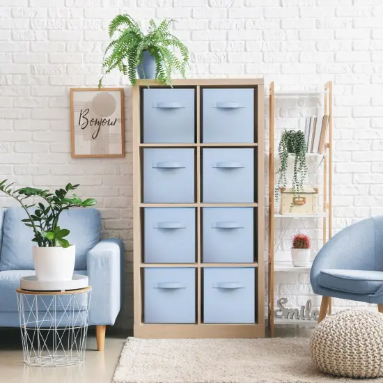 Sorbus Large 13" Storage Bins - 8 Pack Sturdy Collapsible Fabric Storage Cubes with Handles - Pastels Pastel blue {2}