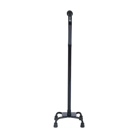 Emma and Oliver Ramsey Height Adjustable Quad Cane with Foam-Padded Handle for Comfortable Grip and Stable, Four-Pronged Base for Left or Right-Handed Users Black {6}