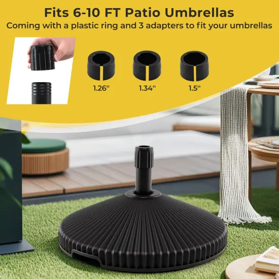 Black Metal Fillable Patio Umbrella Base Stand with Handle 22 inches {5}