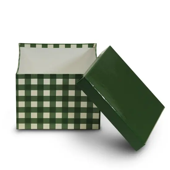 Square Plaid Box - Green / 3 pc. Set {3}