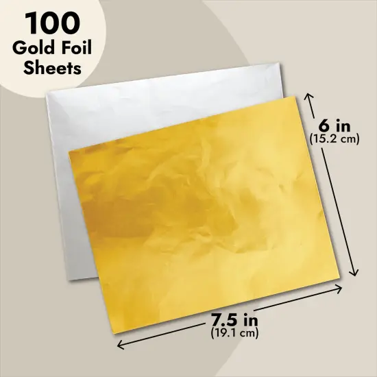 100 Pack Gold Foil Sheets for Chocolate, Candy Bar Wrappers for Caramel and Sweets (6 x 7.5 In) {5}