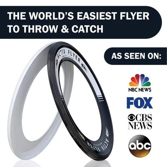 Activ Life 2 Pack Flying Rings for Kids, Fun Beach Toys, for Boys & Girls, Cool Family Outdoor Games, Play at Swimming Pool, Playground, Basket Fillers Birthday Presents, White/ Black, For Ages 3-14 {2}