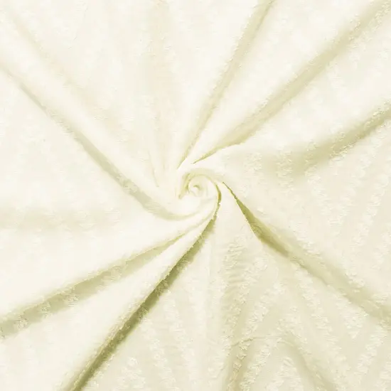 White Rayon Clip-Spot Chevron Texture Challis Woven Fabric By the Yard {1}