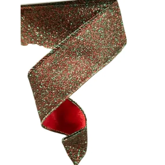 1.5" Diamond Dust Ribbon: Ruby Emerald (10 Yards) {5}