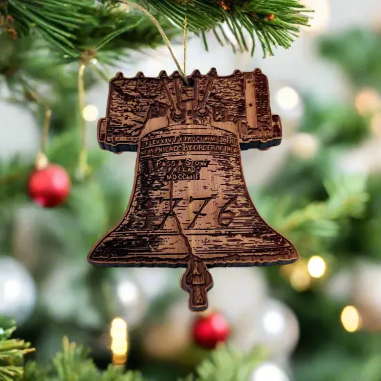 1776 Liberty Bell - Cedar Ornament {3}