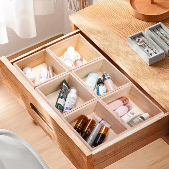 8 Pack Unfinished Wooden Box, 6 x 6 Inch Square Rustic Wooden Box Storage Organizer Boxes Small Wood Boxes for Crafts {4}