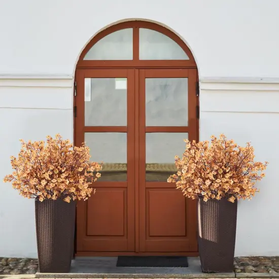 Babys Breath Artificial Flowers, 8 Bundles Real Touch Light Brown Fake Flowers Silk Flowers Bulk for Vase Home Office Wedding Spring Indoor Outdoor Centerpiece Table Decorations {3}