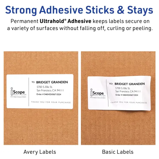 AveryWaterproof Shipping Labels with Ultrahold Permanent Adhesive, 2" x 4", 100 Labels for Laser Printers (15513) {4}