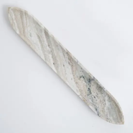 Anchill Realism Sleek White Marble Tray &ndash; Handmade Elegant Platter for Stylish Serving-16X2.5X1.5" {3}