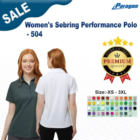 Paragon&reg; Women's Sebring Performance Short Sleeve Polo tee Deep navy {2}