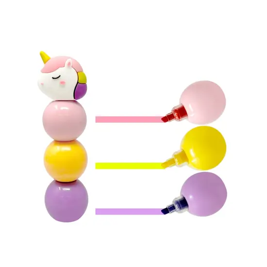 Wrapables Mini Stackable Highlighters, Cute Multi-color Markers, Unicorn {1}