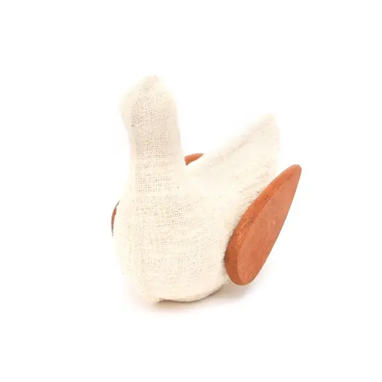 EcoMix Dove with Fabric & Wood Wings &ndash; Handcrafted Figurine & Sculptural D&eacute;cor-9X4.5X7.8" {3}