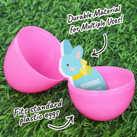 Big Dot of Happiness Colorful Easter Egg Hunt Token Stuffers, 24 Count Bunny Shape Filler Tokens with Fun Rewards for Kids, Reusable Easter Activity, Egg Hunt Supplies {4}