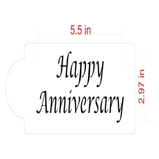 Happy Anniversary Business Card Cookie Stencil | C212 by Designer Stencils | Cookie Decorating Tools | Baking Stencils for Royal Icing, Airbrush, Dusting Powder | Reusable Plastic Food Grade Stencil for Cookies | Easy to Use & Clean Cookie Stencil {2}