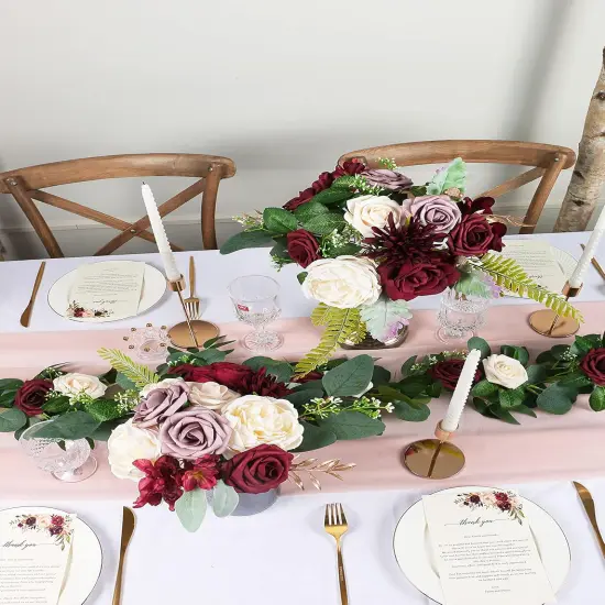 Burgundy Artificial Flowers Wedding Bouquets {3}