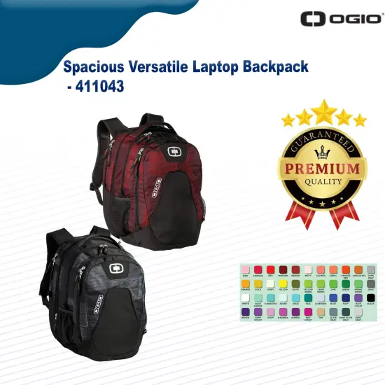 OGIO&reg; Spacious Versatile Laptop Backpack Red/Charcoal {2}