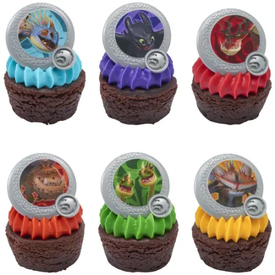 How to Train Your Dragon Dragon Shield Cupcake Rings 12ct {2}