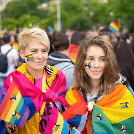 Pride Stickers,600Pcs Gay Pride Stickers Bulk Pride Rainbow Heart Flag Stickers 2 Roll Self Adhesive Decal Stickers for Laptop Water Bottle Decor and Pride Parade Events Accessories {4}