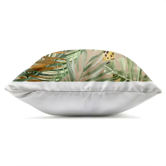 Stupell Industries Palm Leaves Surrounding Leopard Outdoor Printed Pillow design by Janet Tava, 18 x 7 x 18 {3}