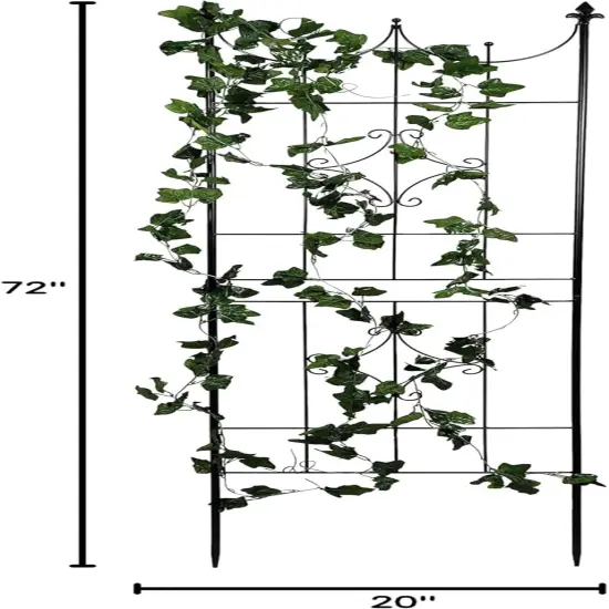 Larger Garden Trellis Plant Support Wire Lattice Grid Panel Stake Fence, 70"x20" {2}