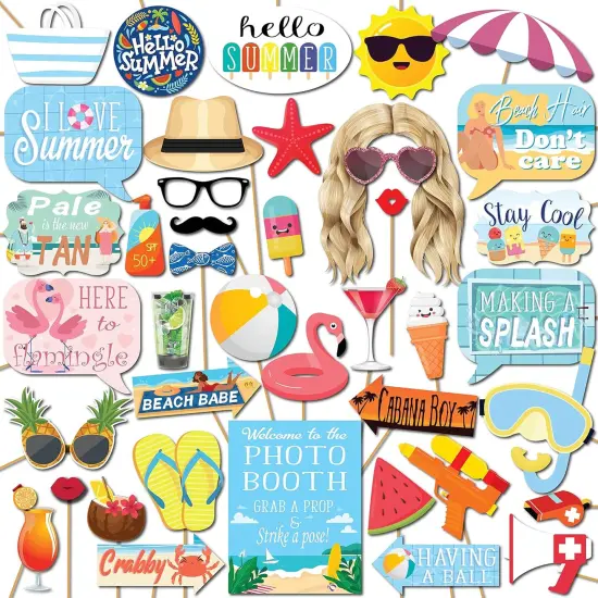 41 pcs of Summer Photo Booth Props {1}