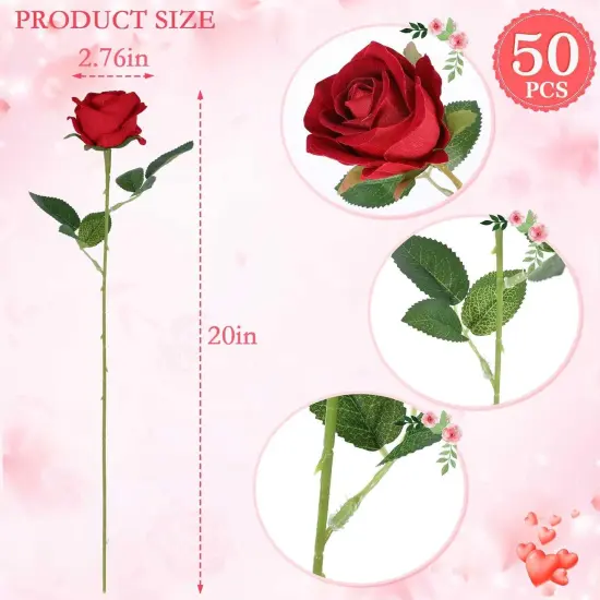 50 Artificial Roses in Bulk Flower Arrangement {2}