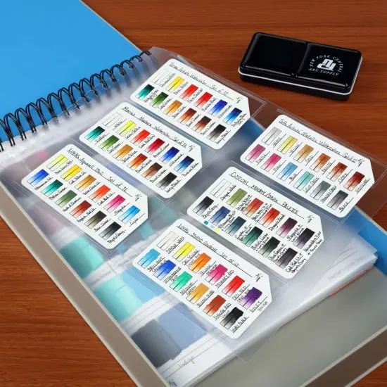 HG Art Concepts Painters Color Diary Swatch Card Protector Sleeves - Pack of 2, Size 12, 6 Card Pockets Per Sleeve, Clear Polypropylene, Fit Size 12 Swatches {7}
