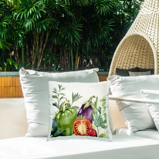 Stupell Industries Organic Garden Vegetables Outdoor Printed Pillow design by Kim Allen, 18 x 7 x 18 {2}