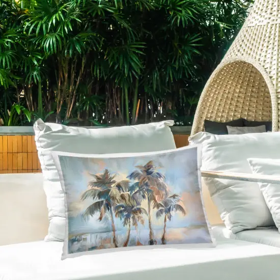 Stupell Industries Cool Palm Trees Sunrise Outdoor Printed Pillow design by Ramona Murdock, 14 x 7 x 20 {2}
