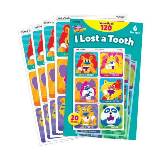 I Lost A Tooth Tear & Share Stickers&reg; Value Pack, 120 Per Pack, 2 Packs {3}