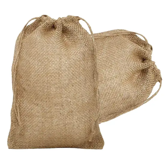 Rough Natural Burlap Bag 10" x 12" Premium and Sturdy {1}
