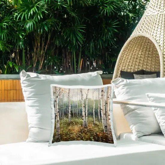 Birch Forest Grove Design by RB Outdoor Printed Pillow  {2}