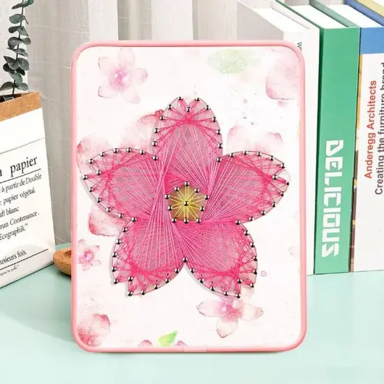 Flower String Art Kit with Stand. Simple Decorative DIY String Art Craft Kit M1-2 DHBC28024 {1}