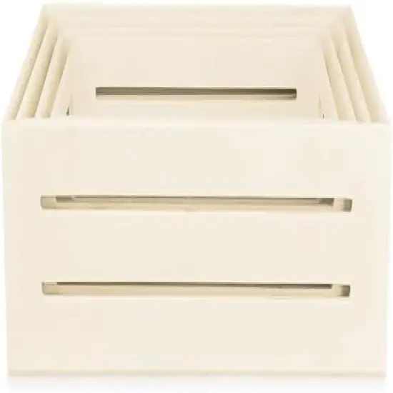 Set of 4 Small Wood Crates for Crafts {3}