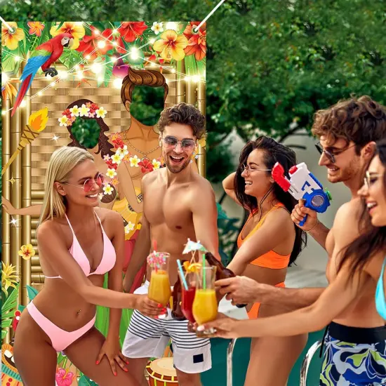 Hawaiian Photo Banner, Hawaiian Luau Photo Booth Props {3}