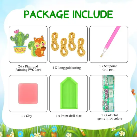 24 Pcs Summer Diamond Painting Kits for Kids {4}
