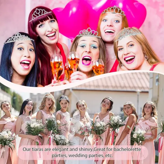 12 Pcs Tiara Crown Princess Crown Headband for Women Queen Crown with Comb Rhinestone Tiara {4}