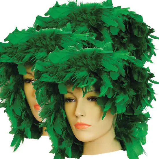 Vibrant Green Feathered Wig {1}