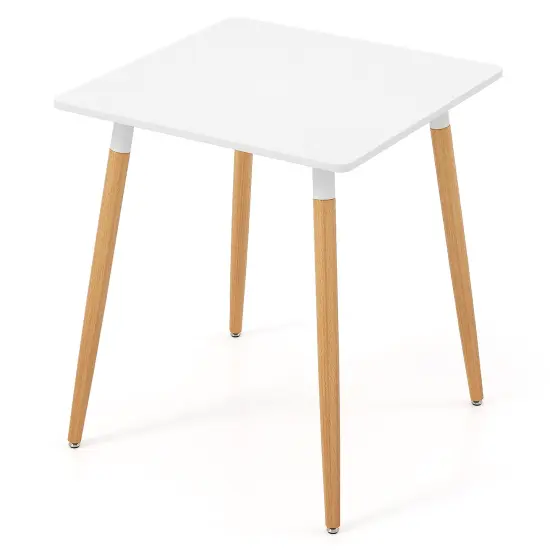 PVC MDF Square Dining Table with Metal Leg, Sturdy and Compact {1}