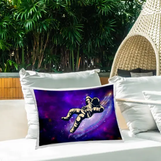 Stupell Industries Astronaut Floating in Galaxy Outdoor Printed Pillow design by Jesse Keith, 14 x 7 x 20 {2}