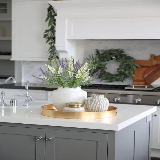 3 Bundles Fake Flowers Artificial Lavender Stems Bouquet Faux Plastic Purple Dried Lavender Flowers Plants for Vase DIY Wedding Floral Arrangement Home Table Centerpieces Indoor Outdoor Decor {4}