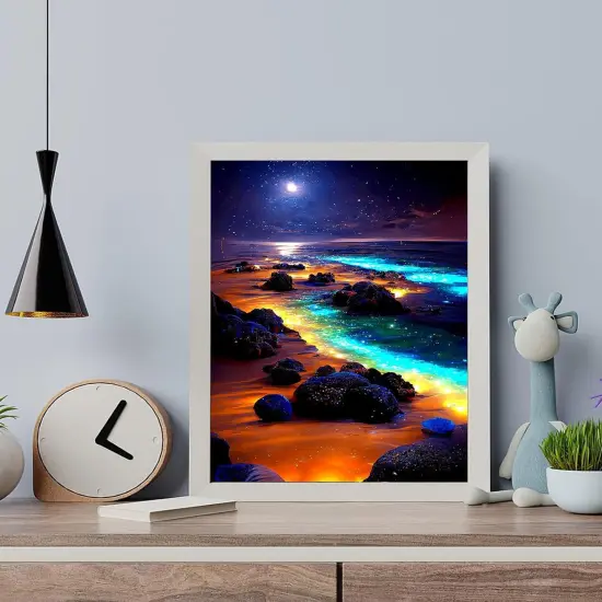 Beach Paint by Numbers for Adults - Landscapes Paint by Number on Canvas Without Frame, DIY Scenery Oil Painting for Gift Home Wall Decor (16x20 inch) {4}