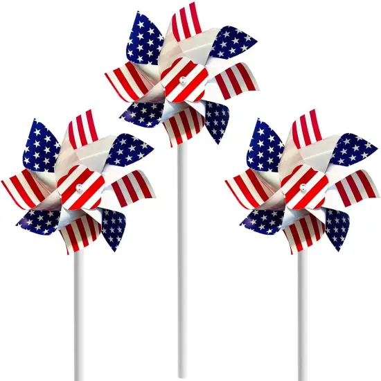 USA Flag Pinwheel, Stars and Stripes, Patriotic Pin Wheel, Party Decorations (12-Pack) {3}